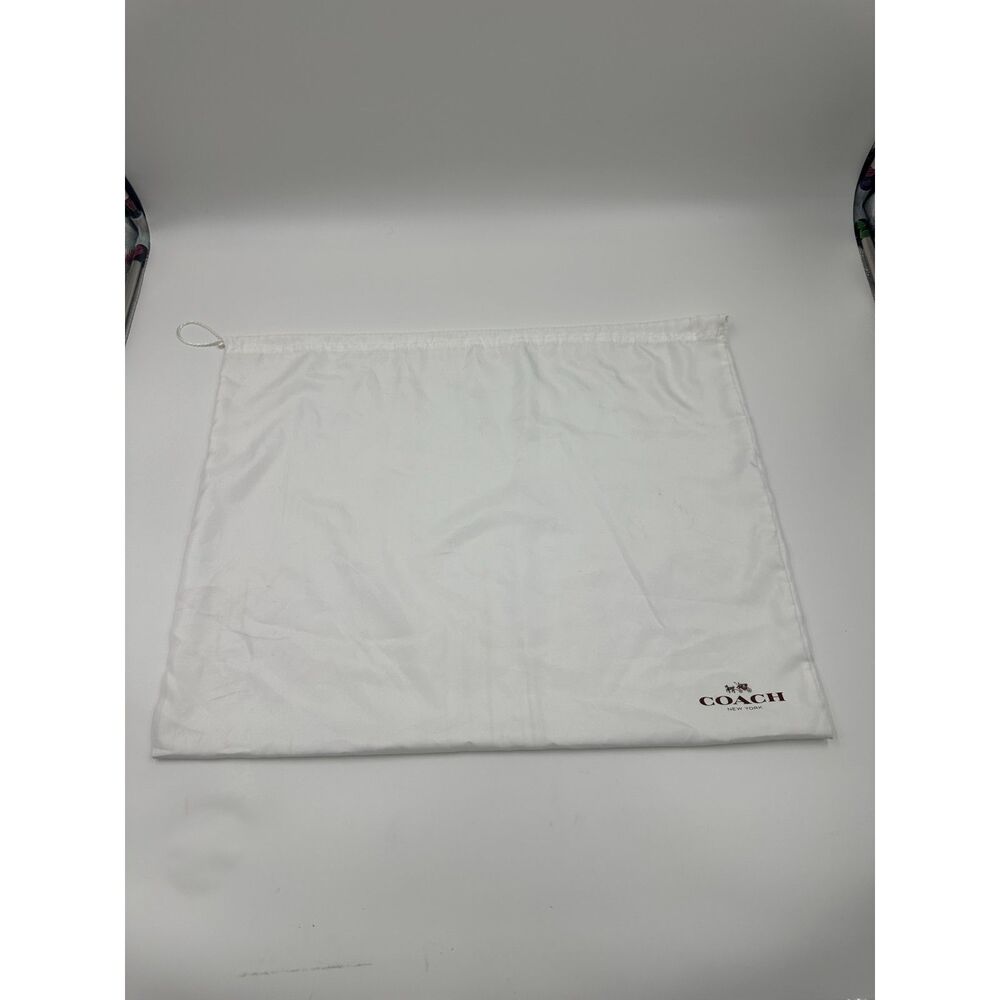 Coach Purse Dust Bag 24 x 19" Graphic Logo Rectangular Drawstring Bag White